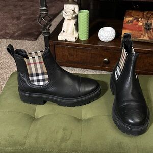 Burberry Black and Plaid Kids Boots
